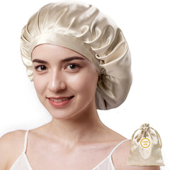 Kaome bonete de seda de morera para dormir, cabello suave y protegido