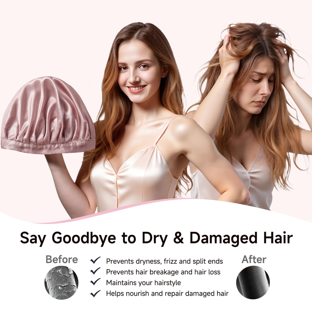 Bonete Kaome para cabello largo y rizado, protegido al dormir