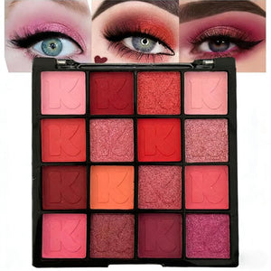 K'APEINE Paleta de sombras rojas con acabado mate y brillo para estilos audaces.