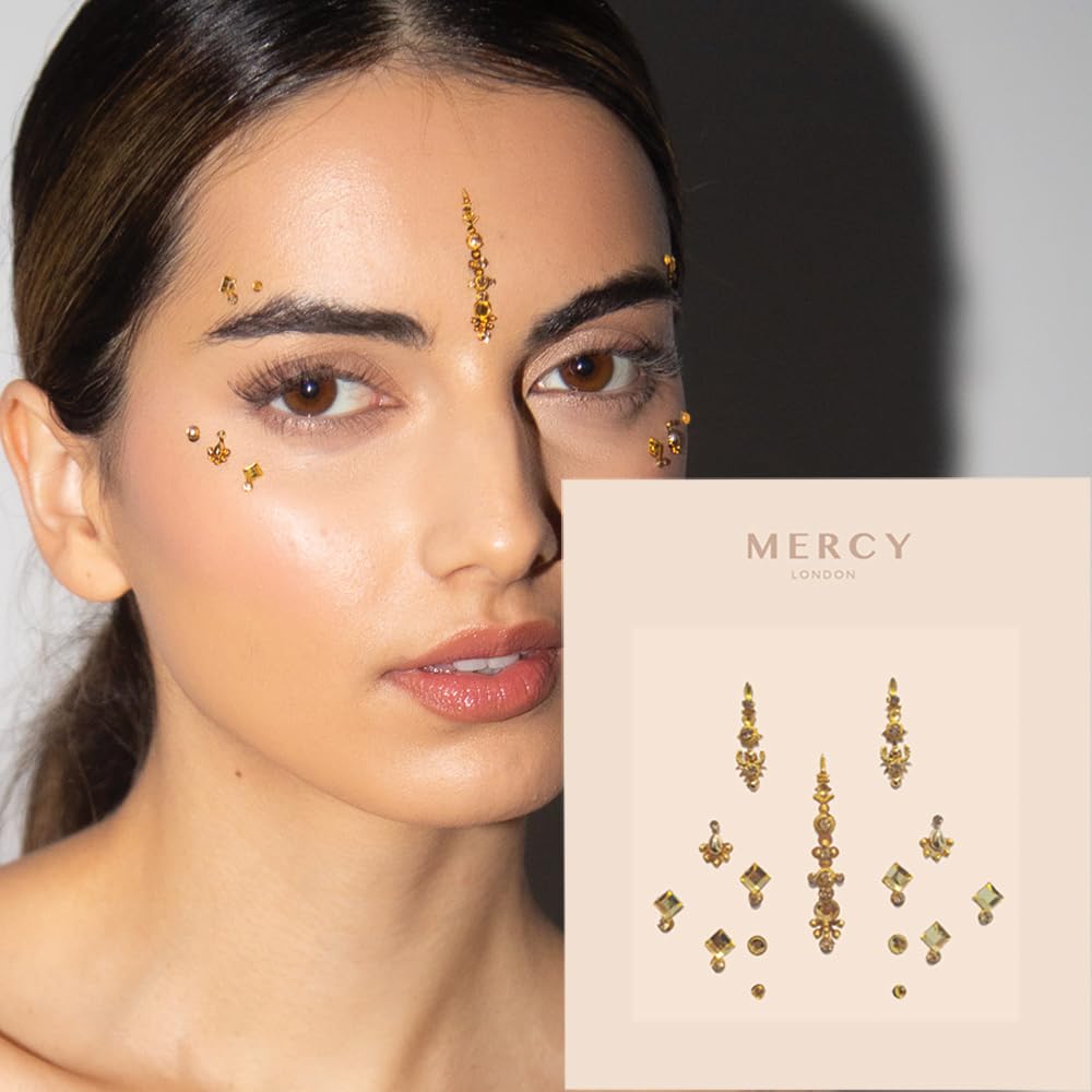 Karizma Gigi Gold Bindi con cristales dorados, ideal para looks festivos.