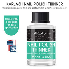 Karlash diluyente para esmalte profesional, cuentagotas incluido para dosificar con precisión.