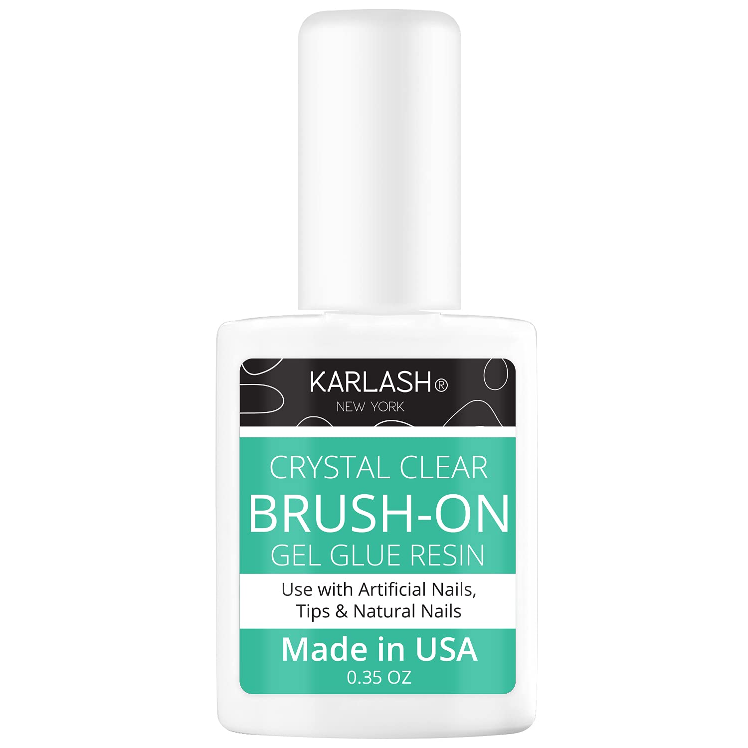 Adhesivo de uñas Karlash con cepillo para reparaciones precisas.
