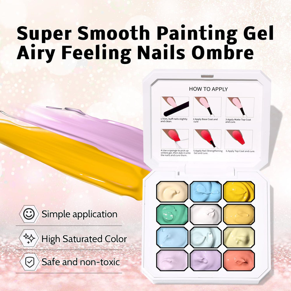 Karroy diseños de uñas arte ombre con gel pigmentado.