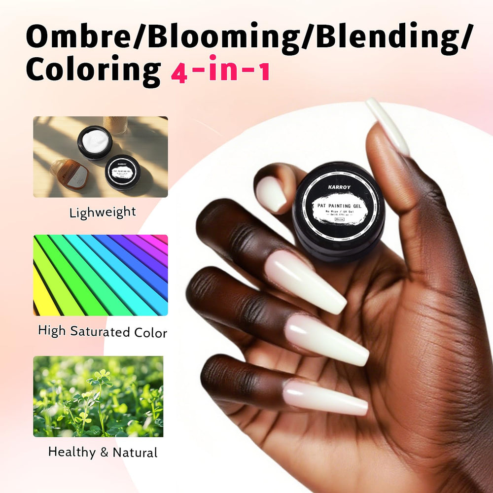 Karroy gradiente pintura uñas, pigmentos intensos para ombre duradero.