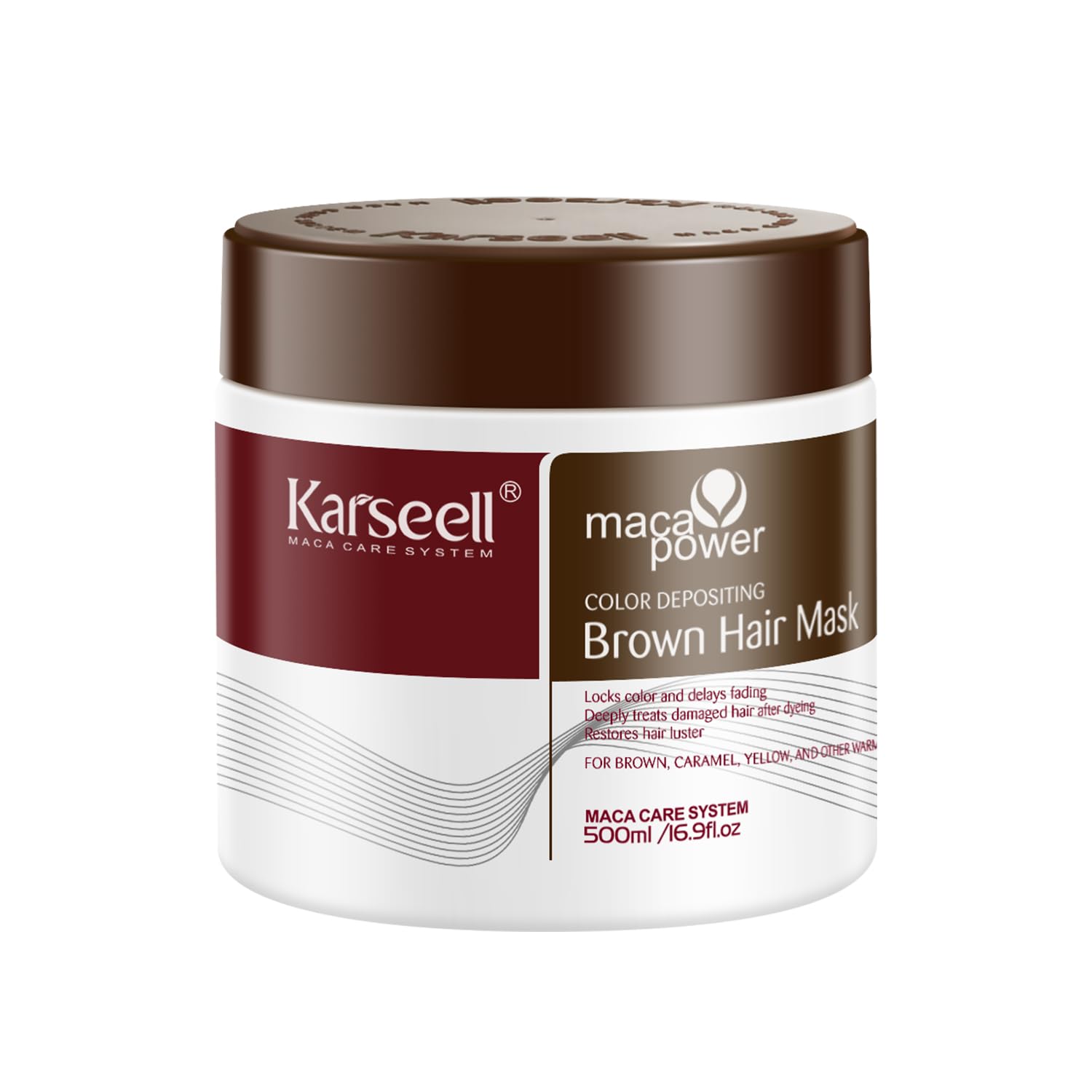 Karseell Condicionador Deposito Color para cabello marrón, realza tono sin teñir.