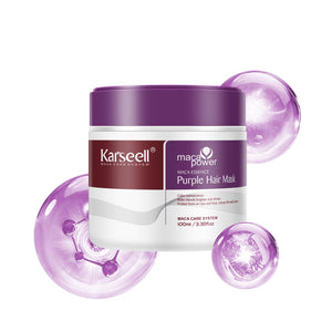 Karseell mascarilla purpura para pelo rubio realza tonos fríos.