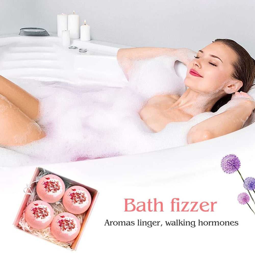KASTU bomba de baño con aceites esenciales de rosas, aroma agradable.