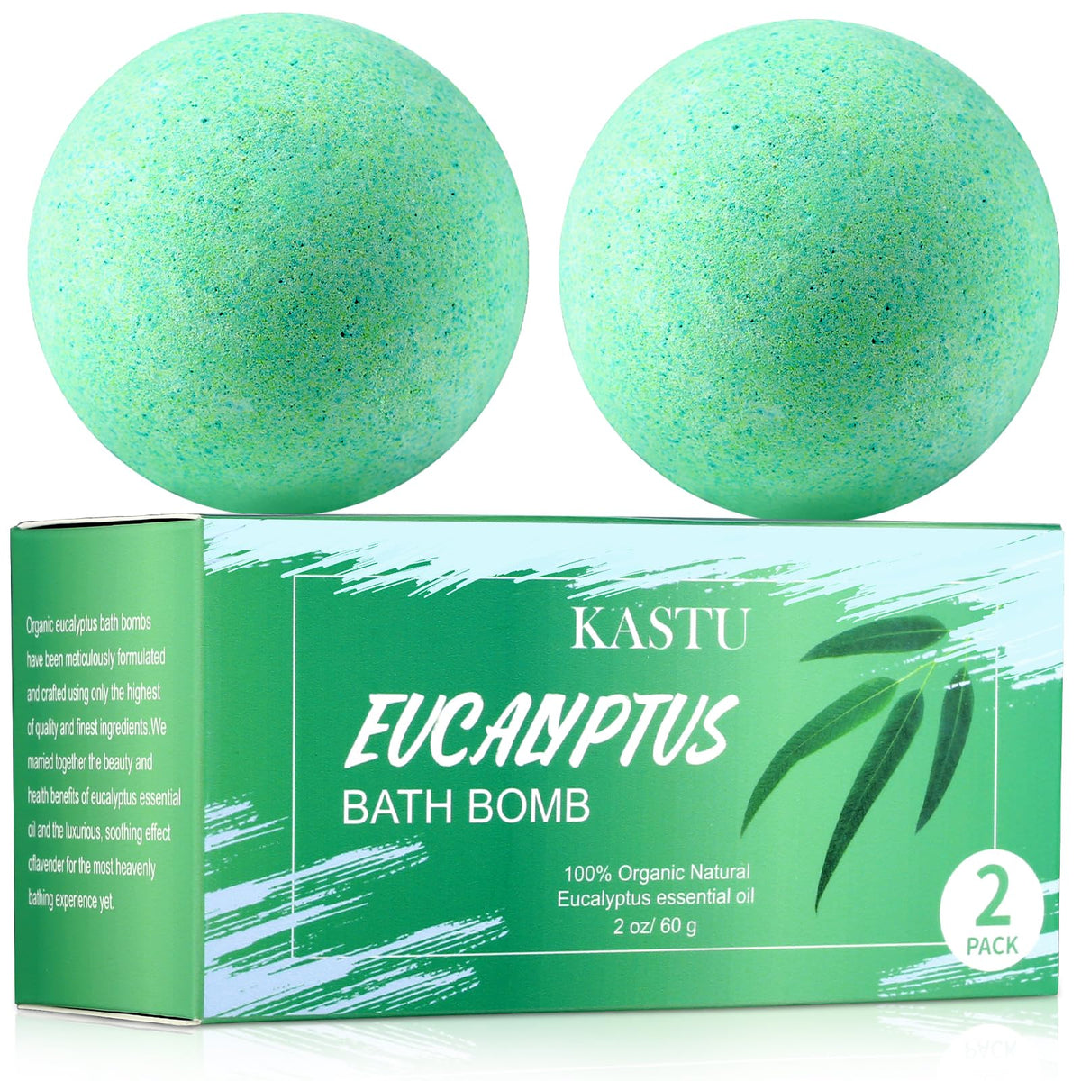 KASTU bomba de baño con sal de eucalipto para aroma fresco y piel hidratada