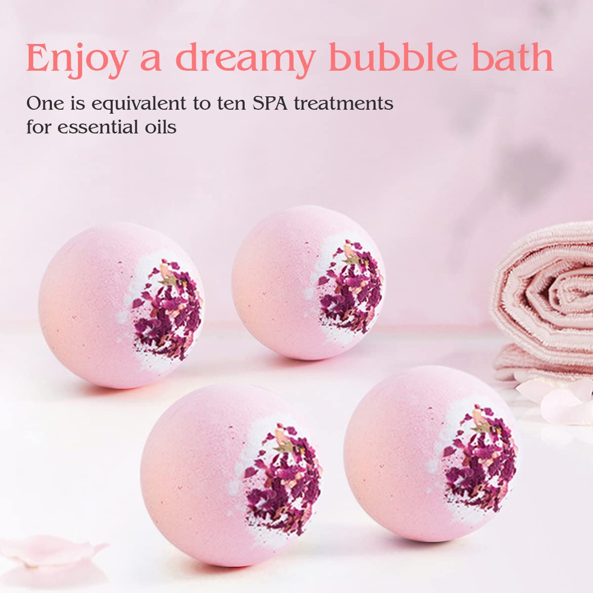 KASTU set regalo con cuatro bombas de baño, ideal para spa en casa.