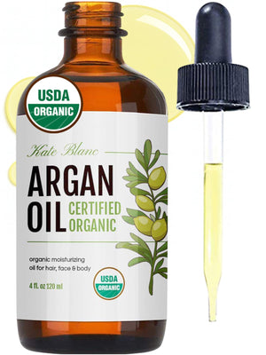Kate Blanc Cosmetics Aceite de Argán para cabello, hidrata y suaviza sin engrasar.