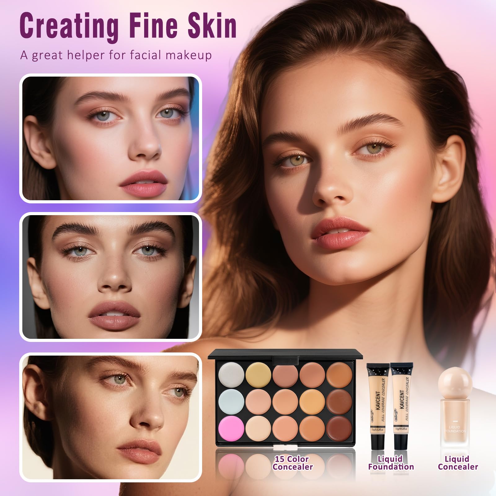 KAVCENT maquillaje teen delineador y cejas para definición rápida