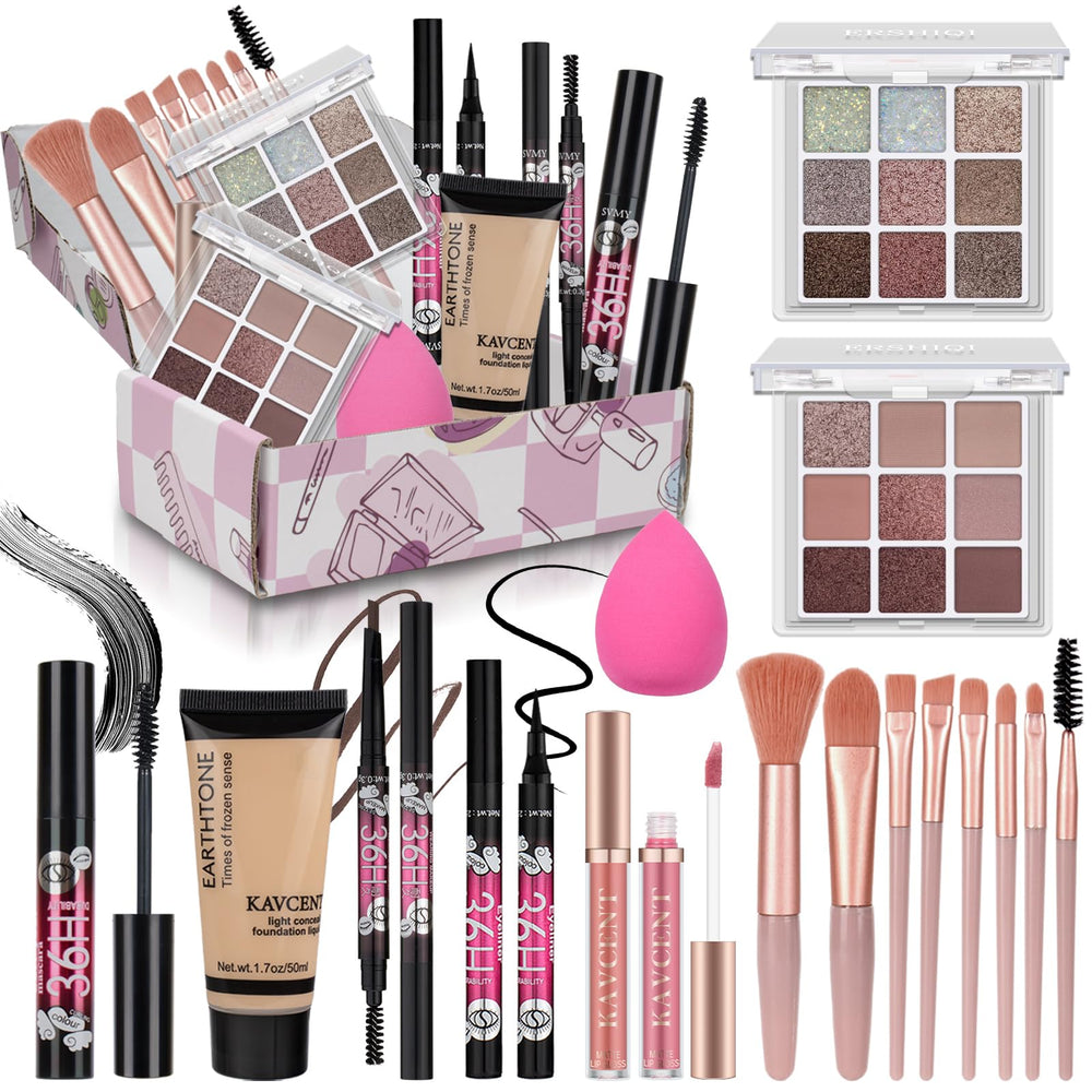 KAVCENT conjunto maquillaje teen: paleta de sombras para looks diarios.