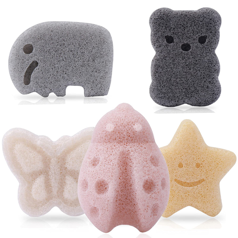 KECUCO Konjac bebé mariposa: esponja suave para baño diario, piel delicada del bebé.