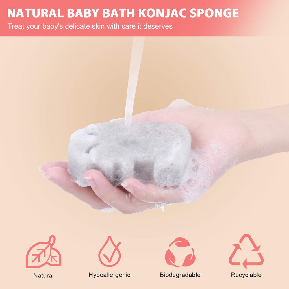 KECUCO Konjac bebé oso: textura suave que cuida la piel del bebé.
