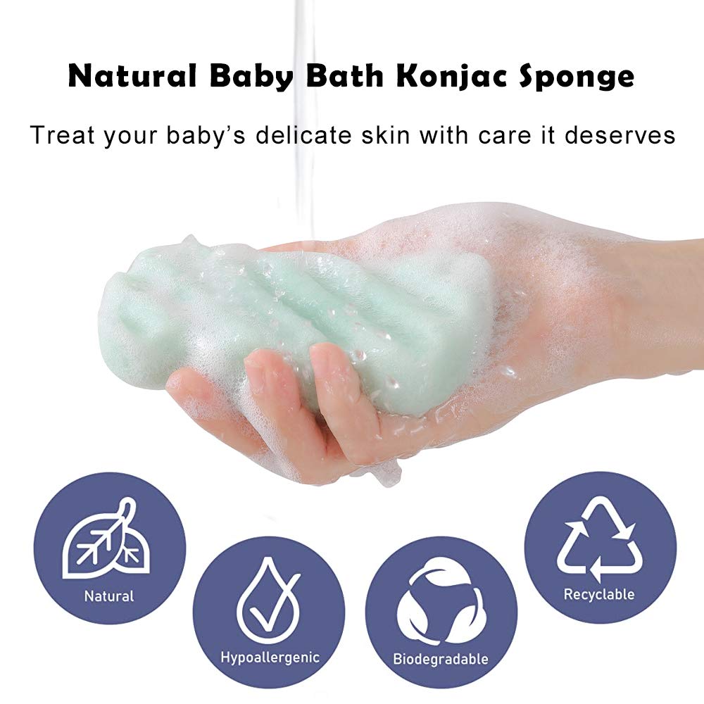 KECUCO konjac esponja baño ninos pequenos: limpia suavemente piel sensible