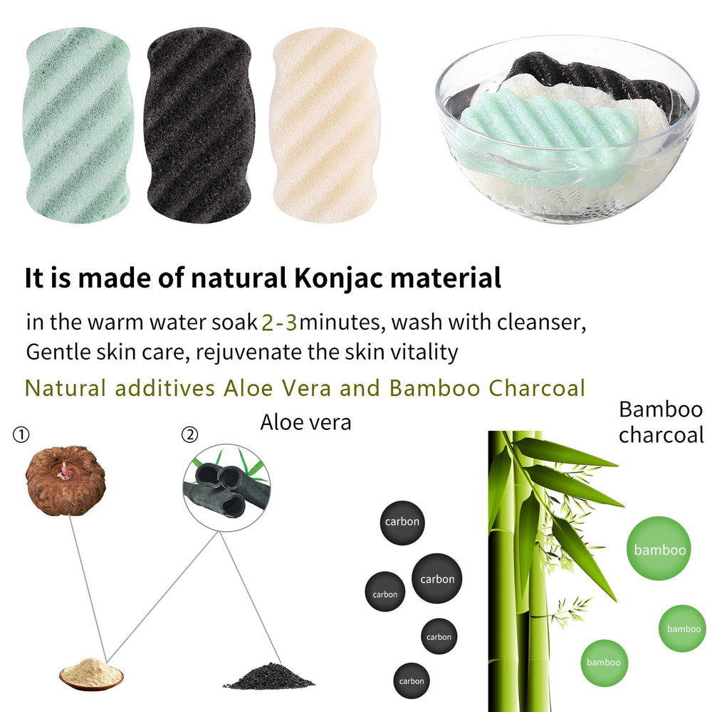 KECUCO konjac esponja uso diario cuerpo: limpieza suave y exfoliación ligera