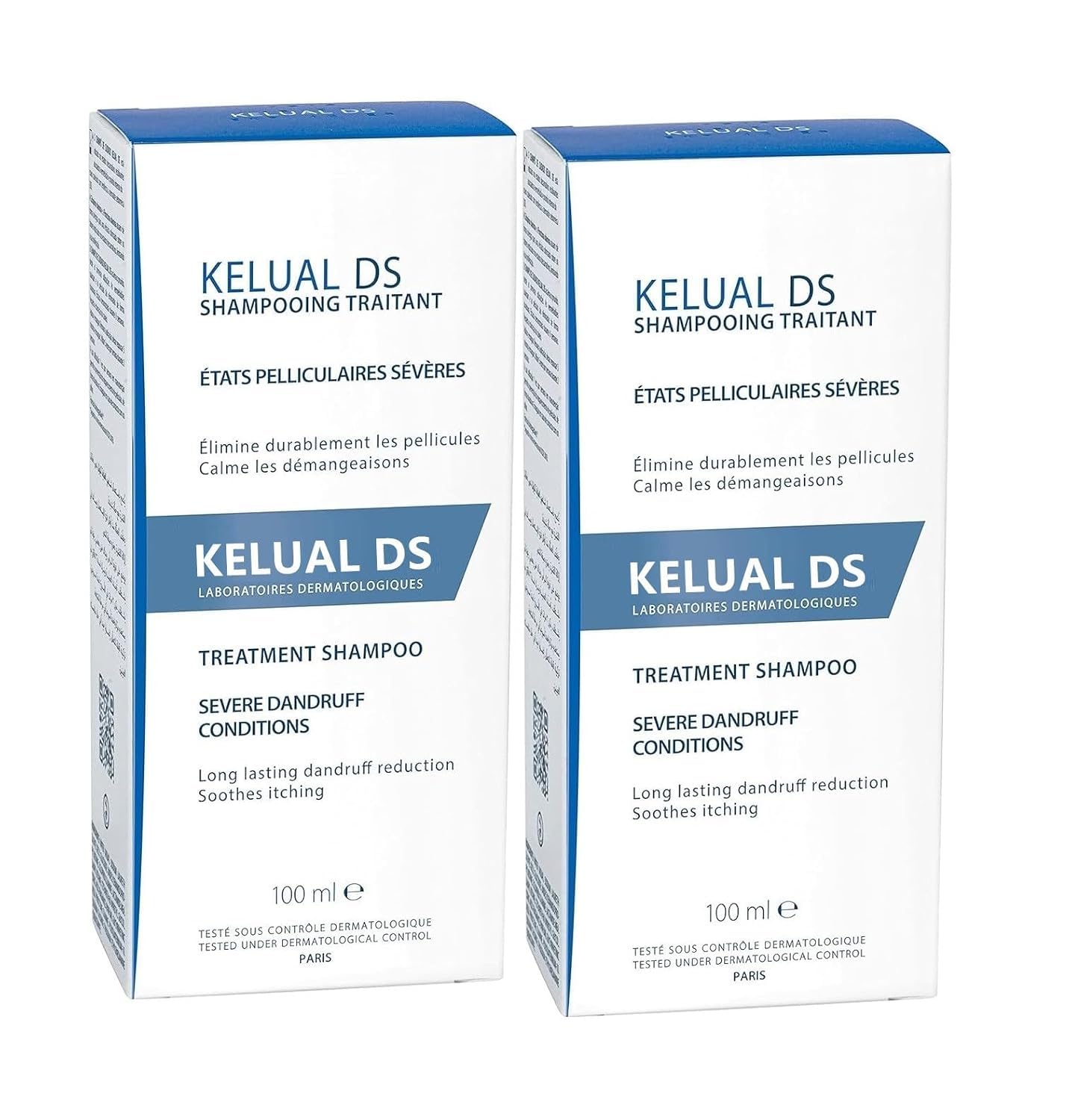 KELUAL DS champú anticaspa presentación triple-pack para cuidado continuo.