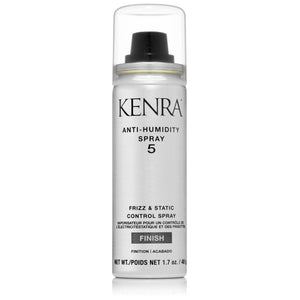 Kenra Antihumedad 5, botella pulverizador, control de frizz y estática para cabello suave.