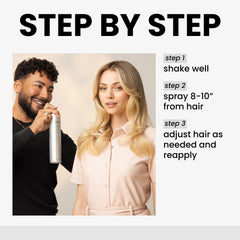 Kenra Perfect Medium Spray on hair demonstrates moveable, non-stiff hold