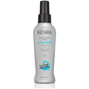 Kenra Sugar Beach 7, botella destacada para textura suave y volumen natural.