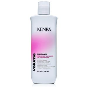Acondicionador Kenra Volume muestra cuerpo y brillo para más volumen.