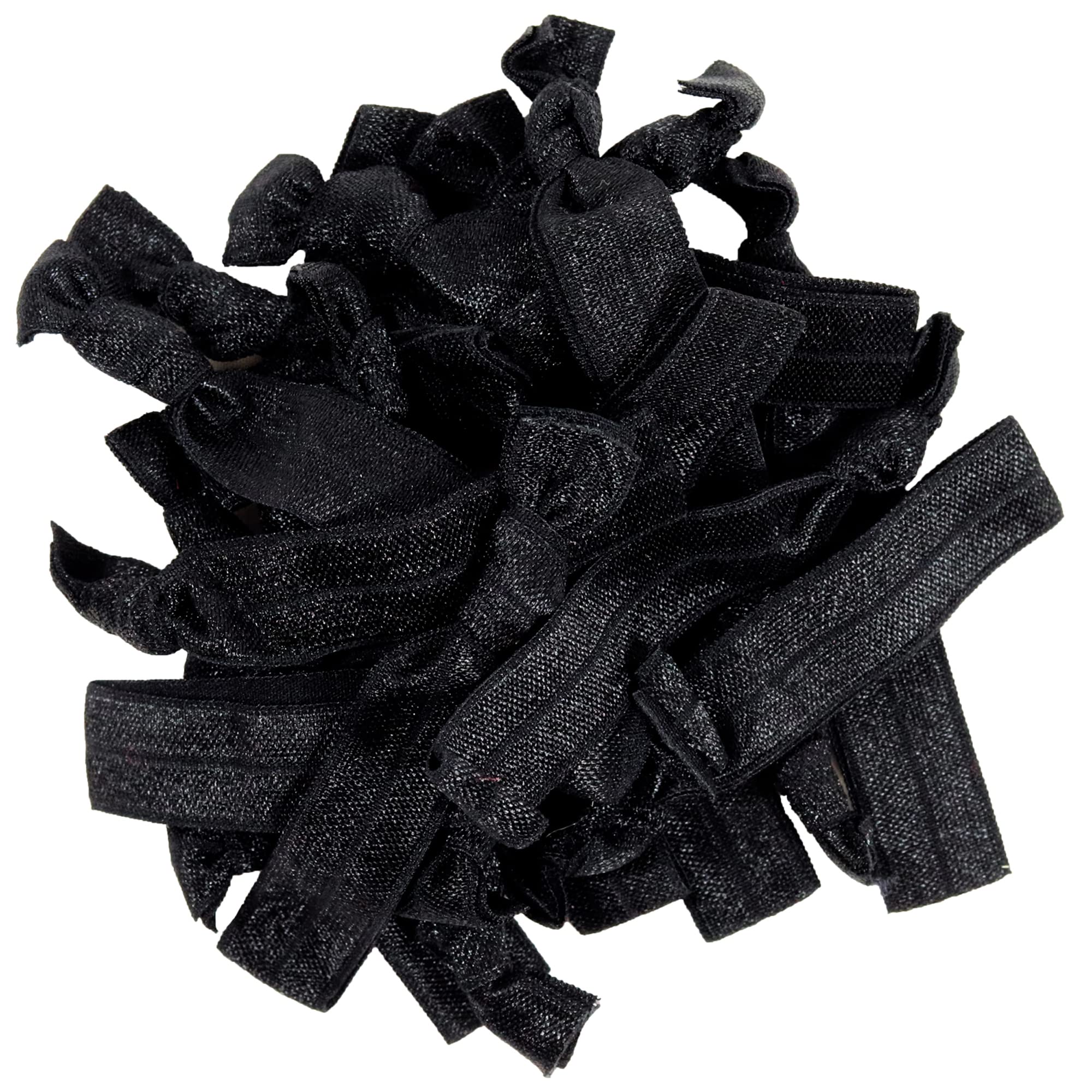 Gomas de pelo negras de Kenz Laurenz, 20 unidades, sin pliegues para un peinado cómodo.