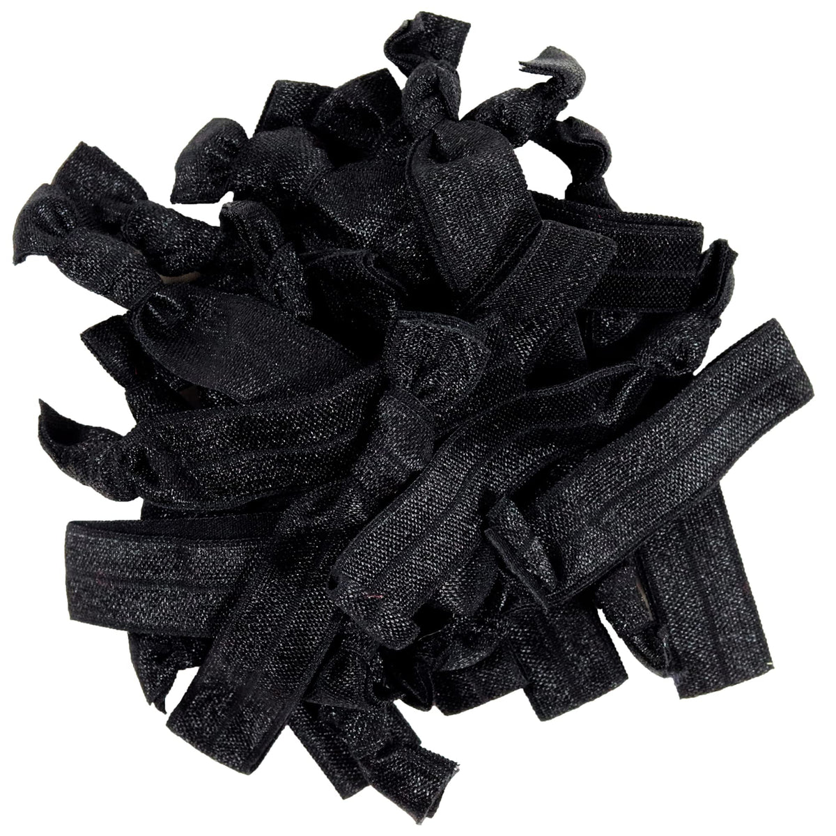 Gomas de pelo negras de Kenz Laurenz, 20 unidades, sin pliegues para un peinado cómodo.