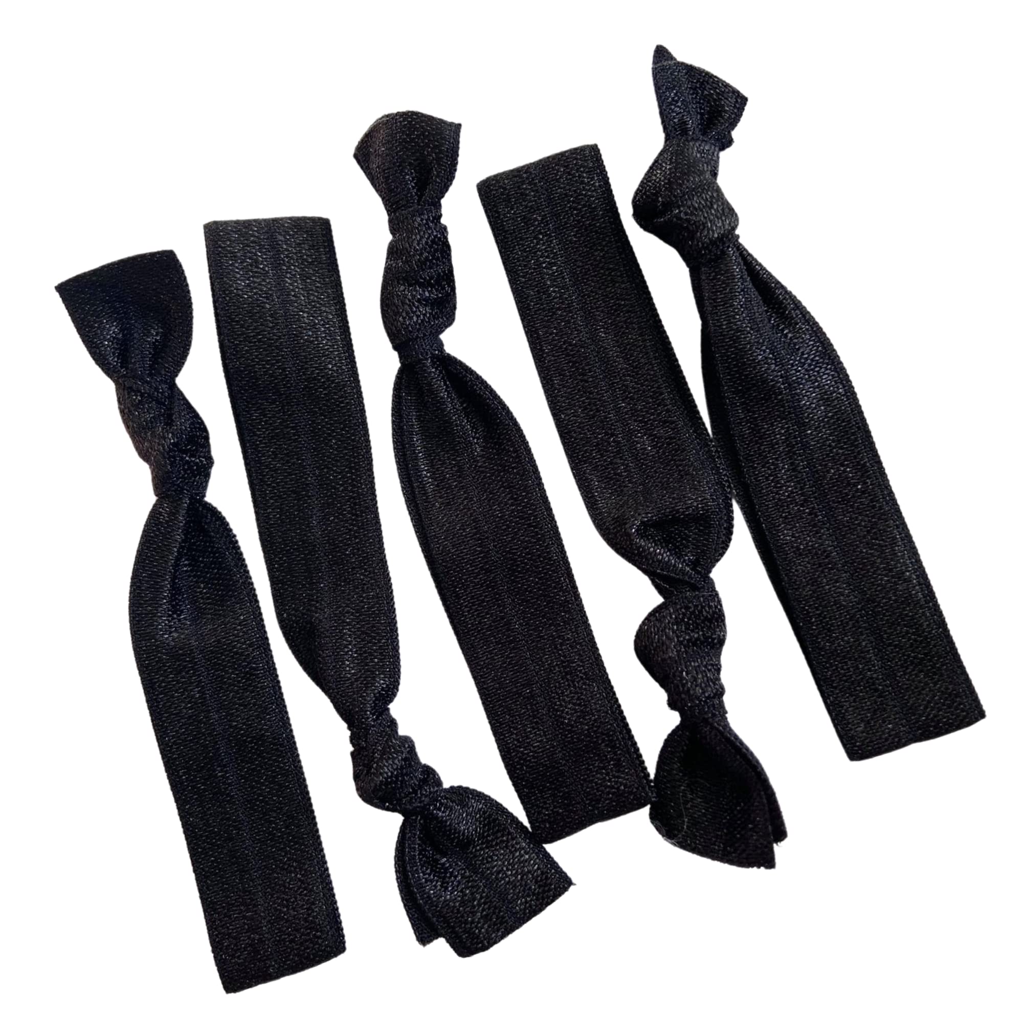 Gomas de pelo negras Kenz Laurenz para cola de caballo suave.