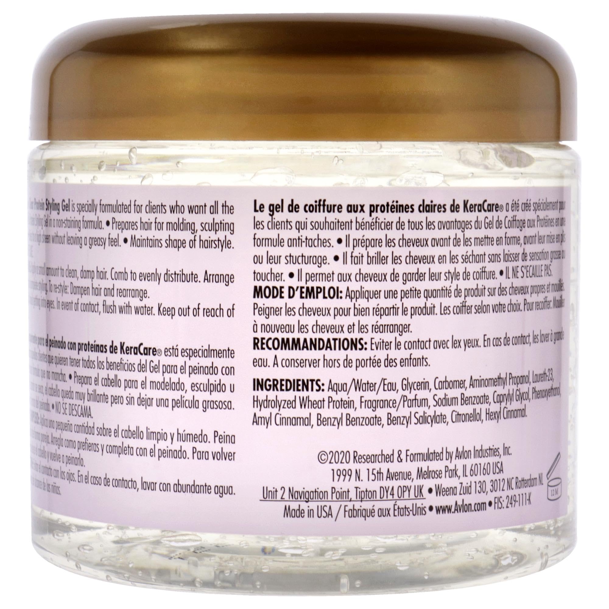 KeraCare gel de proteínas para peinado, uso diario sin residuos