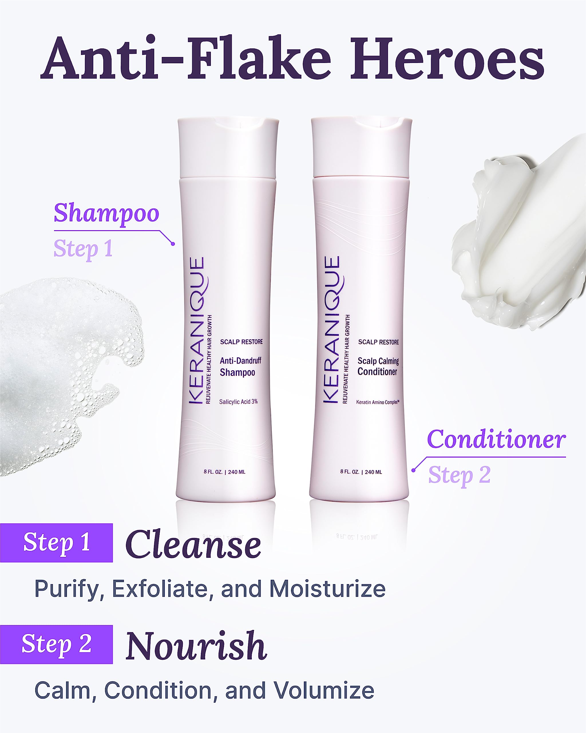 Keranique cabello delgado con volumen, aspecto más lleno