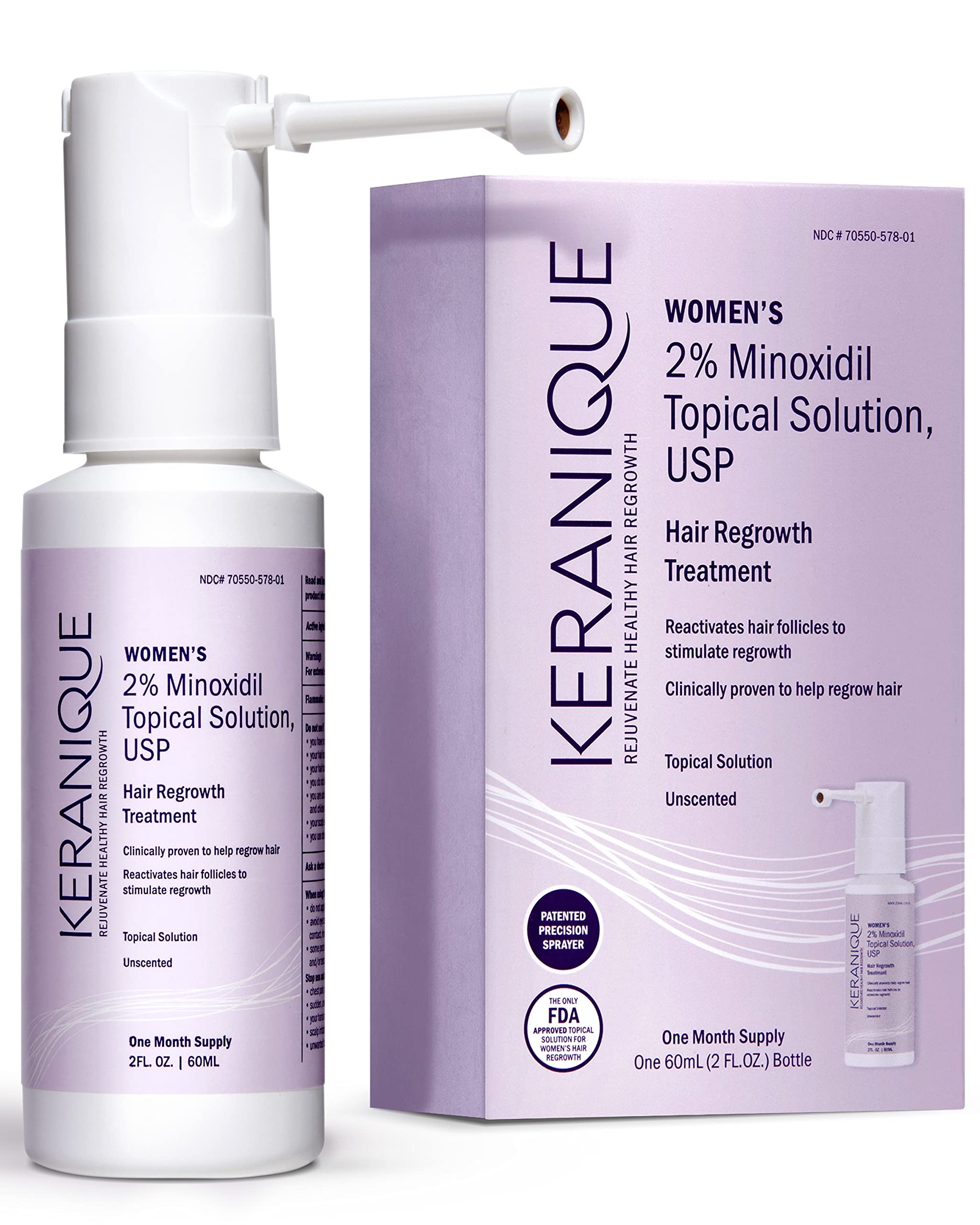 Keranique aerosol de regeneración con aplicador preciso para aplicación focal en cuero cabelludo