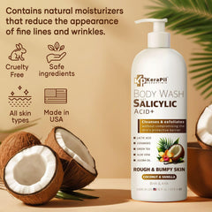 KERAPIL exfoliante corporal espuma: genera espuma suave para una limpieza sin resecar.