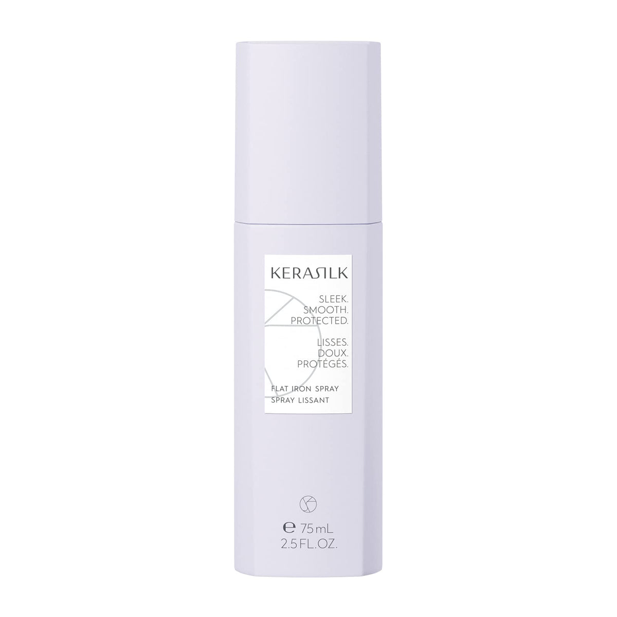 Kerasilk Flat Iron Spray: empaque elegante para uso diario y transporte.