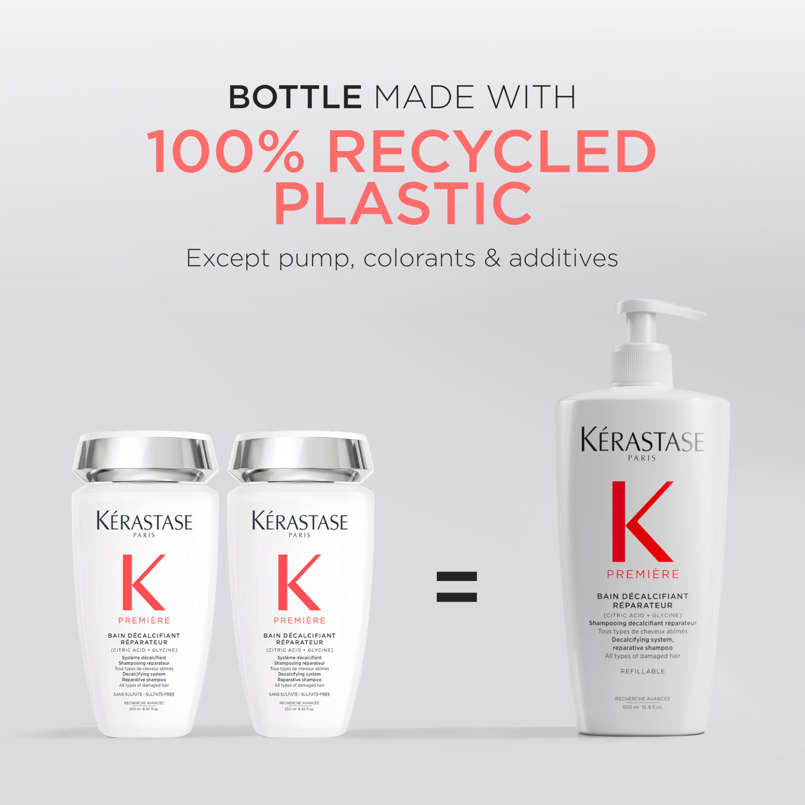 Kerastase Première Bain Descalcificador, empaque atractivo en estantería para cuidado en casa