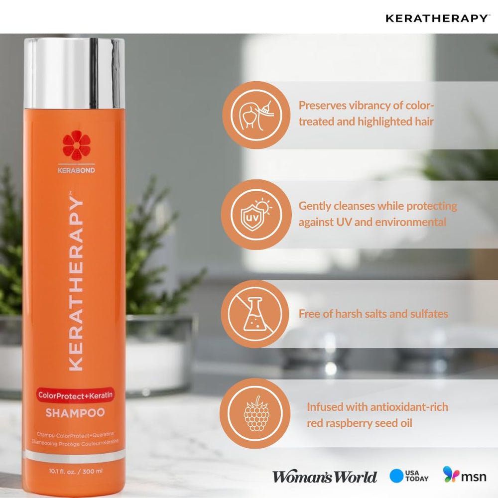 KERATHERAPY Color Protect Shampoo, aroma Mango Fusion para una experiencia agradable.