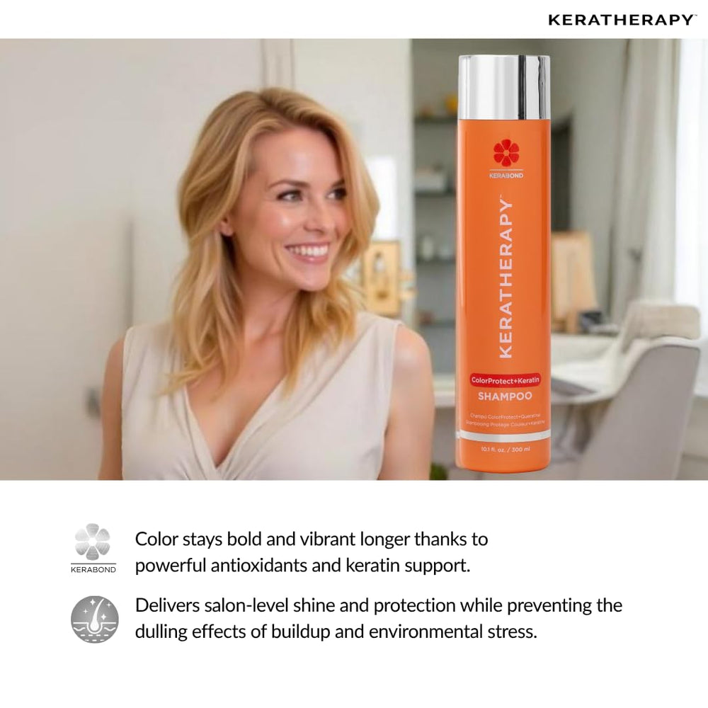 KERATHERAPY Color Protect Shampoo para cabello teñido, aporta brillo y elasticidad.