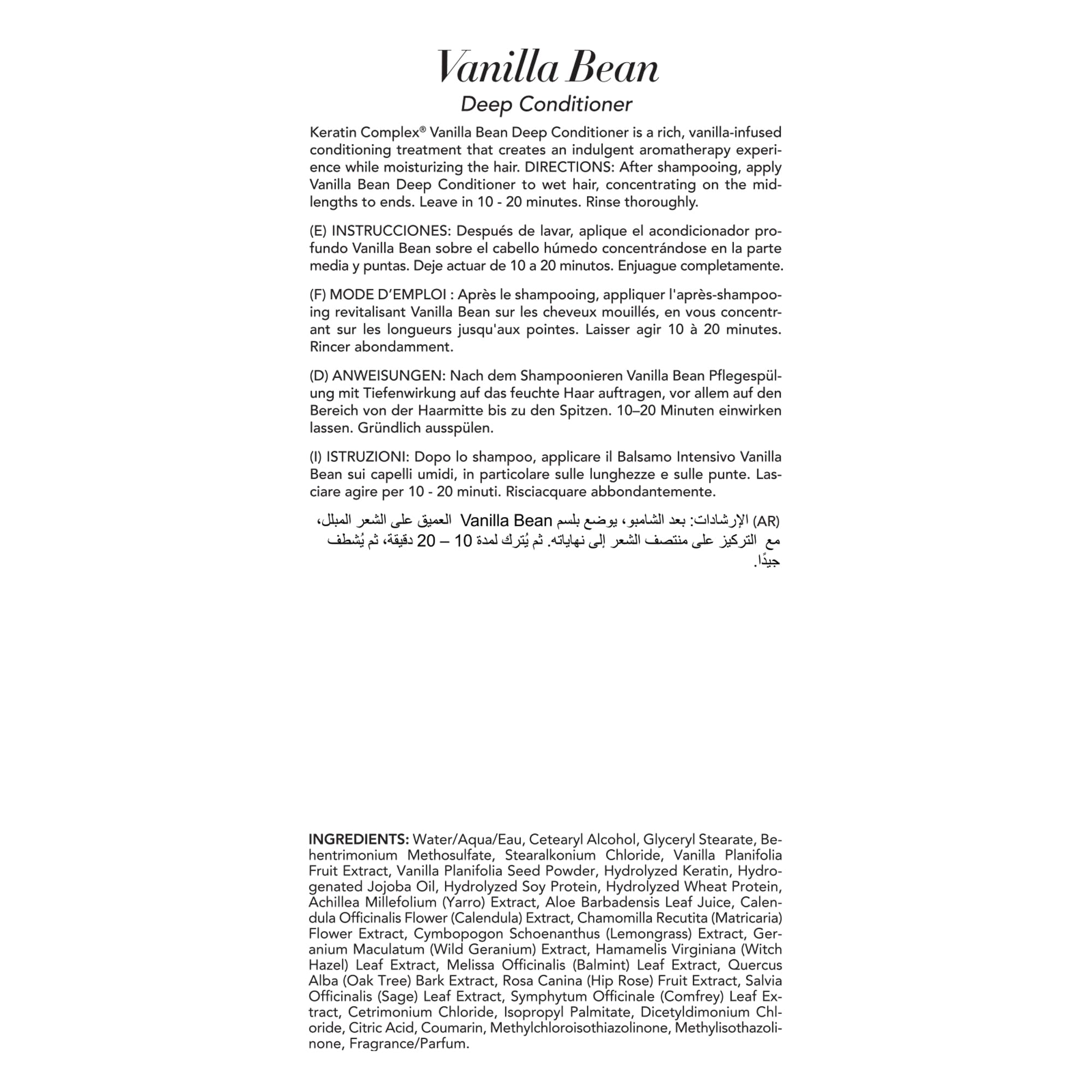 Keratin Complex Vanilla Bean: textura cremosa del acondicionador profundo
