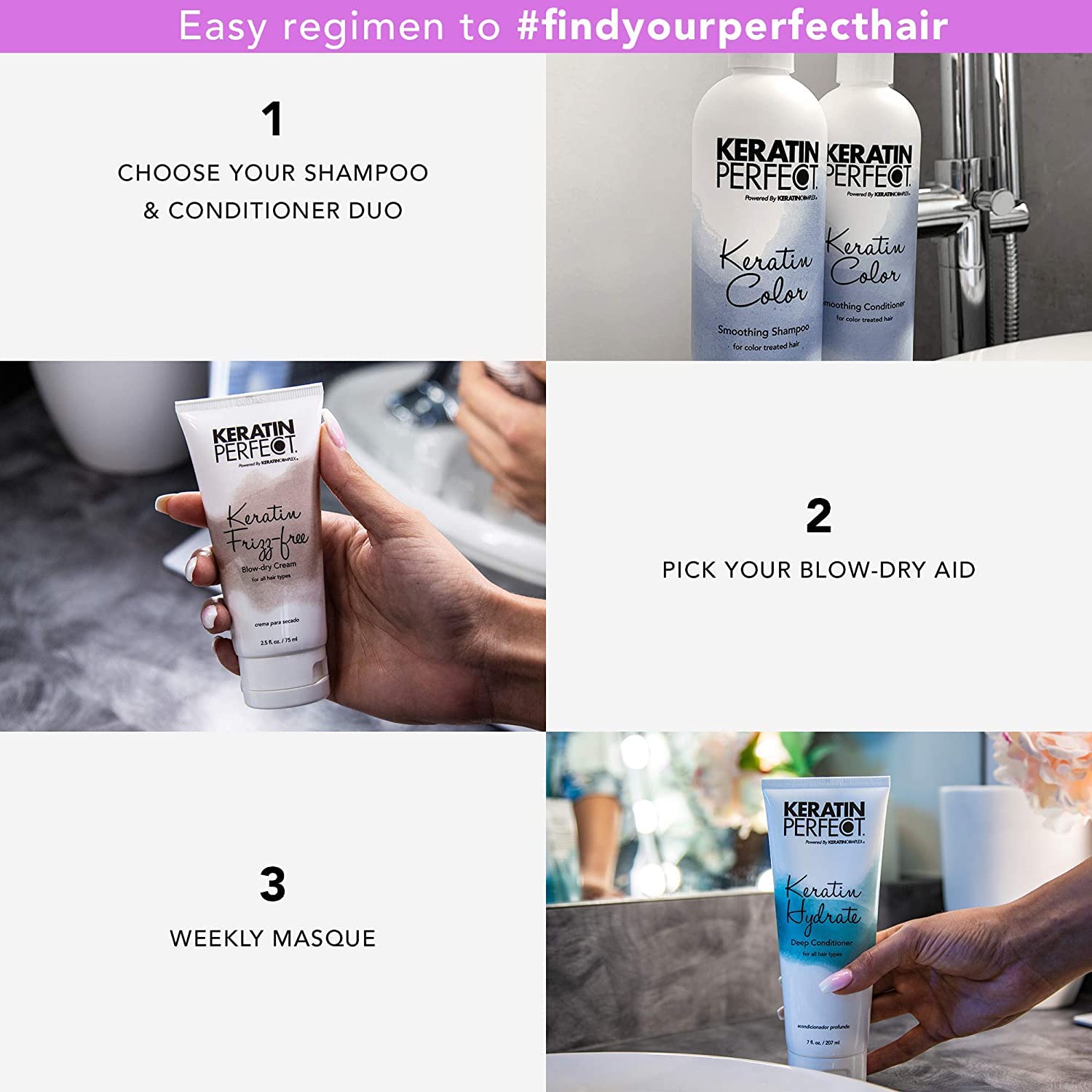 Dúo compacto para viaje de Keratin Perfect Color, fácil de llevar