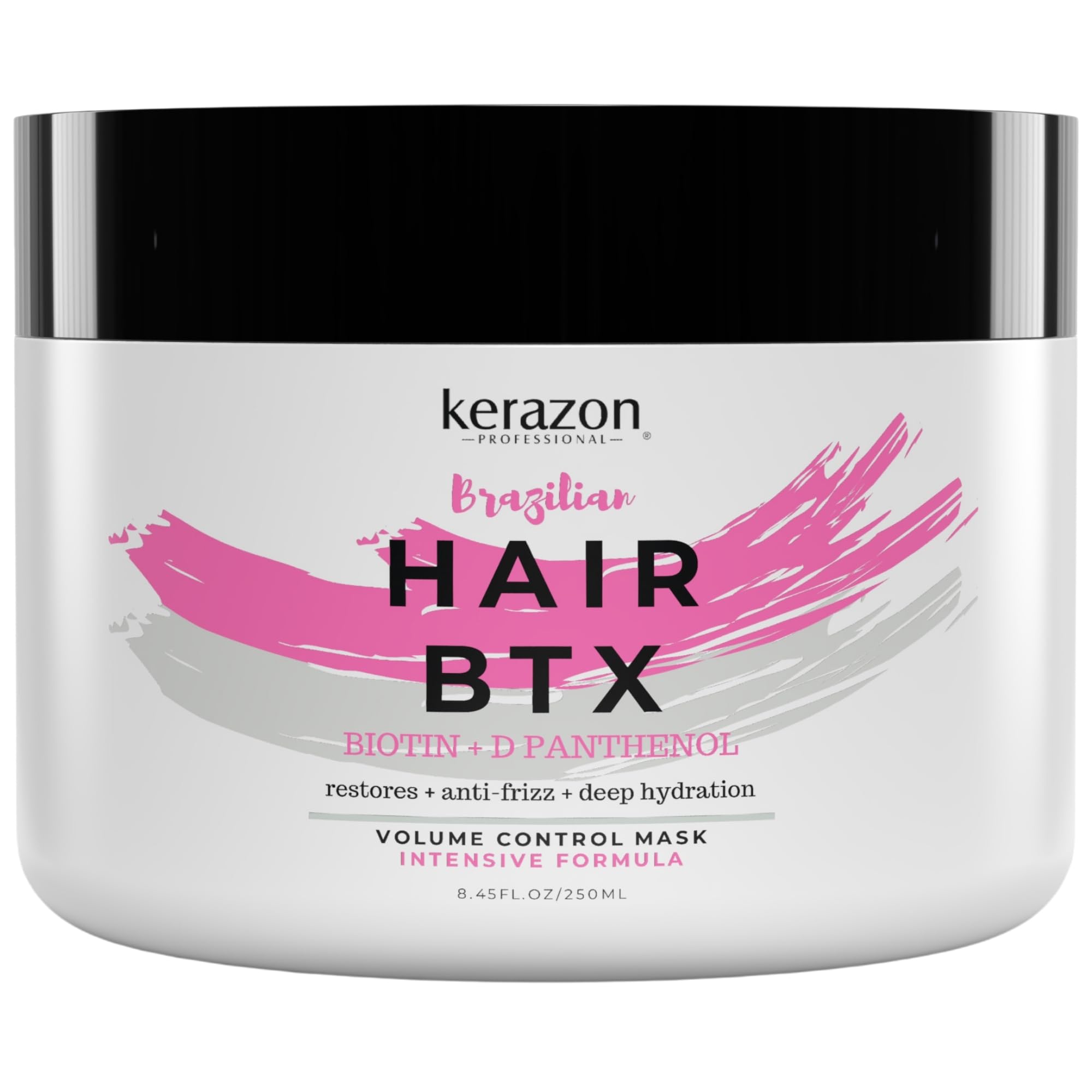 Kerazon Professional BTX alisado suave en envase para cabello liso y duradero.