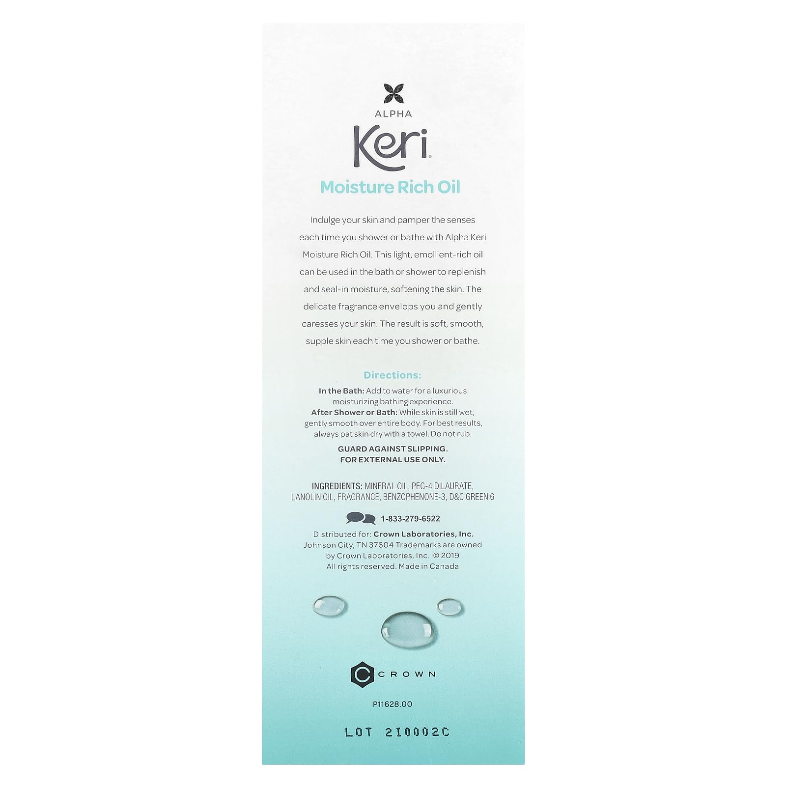Piel más suave tras usar el aceite de ducha Keri, sensación calmante.