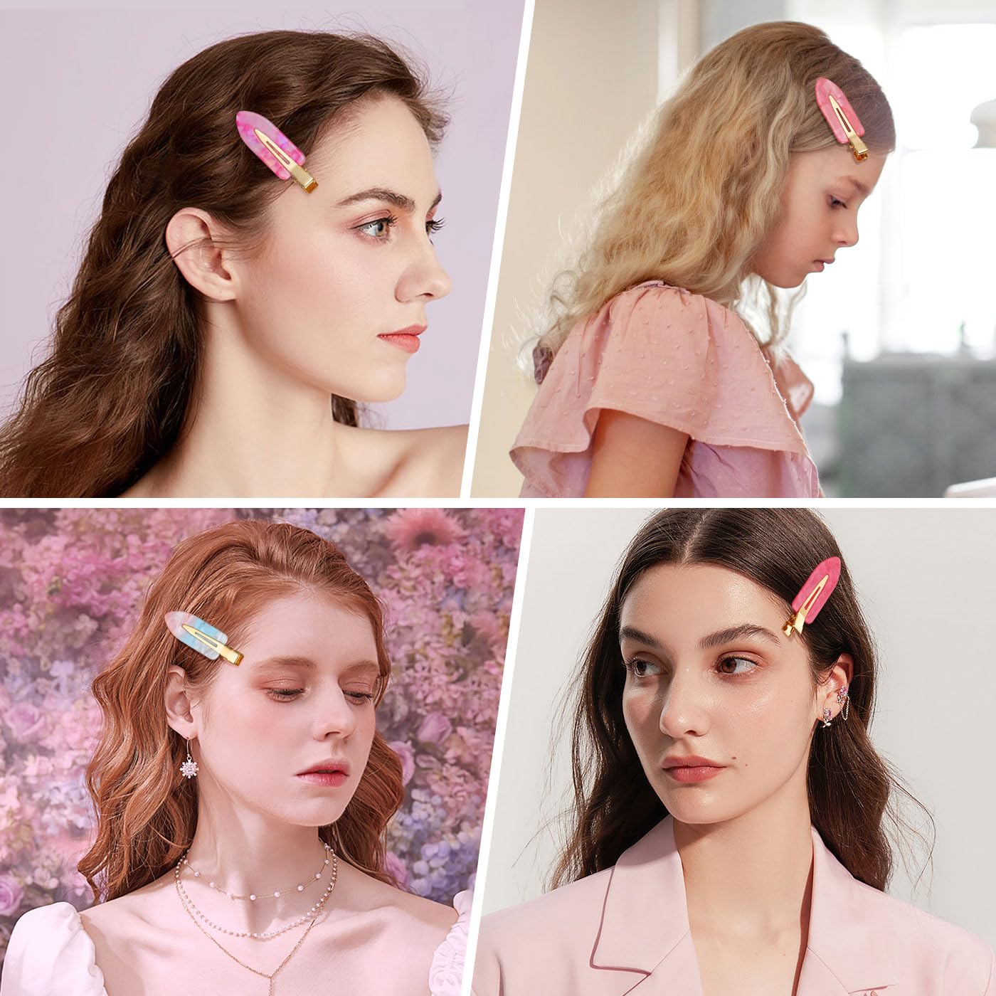 KesaPlan set de 10 clips rosa para peinados y maquillaje