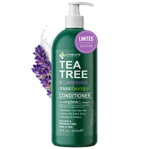 KESMEDIK acondicionador en botella con Tea Tree Lavanda Menta, aroma calmante para el cabello