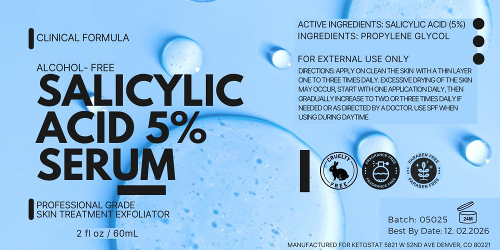 Ketostat serum ácido salicílico al 5% ideal para rutina de cuidado diaria.
