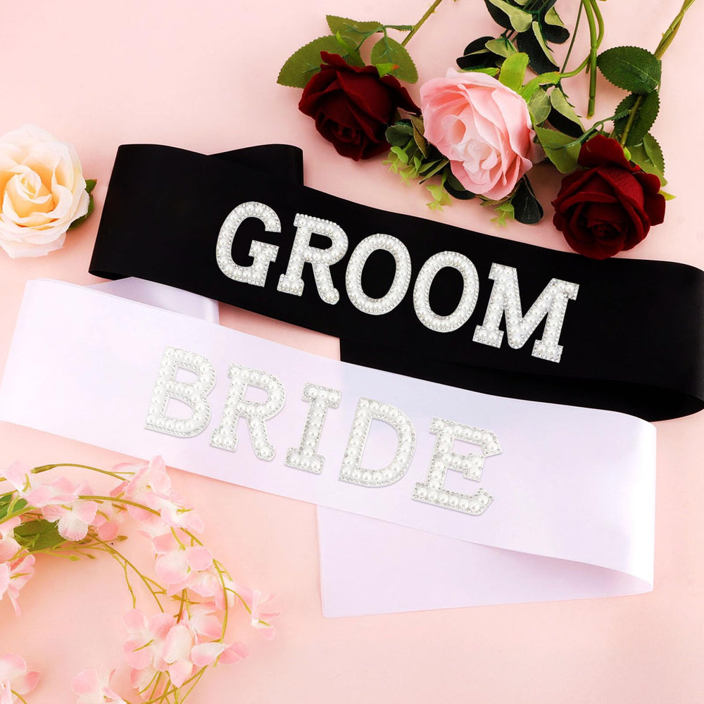 KICOSY cinta blanca con perlas, detalle de lujo para la novia.