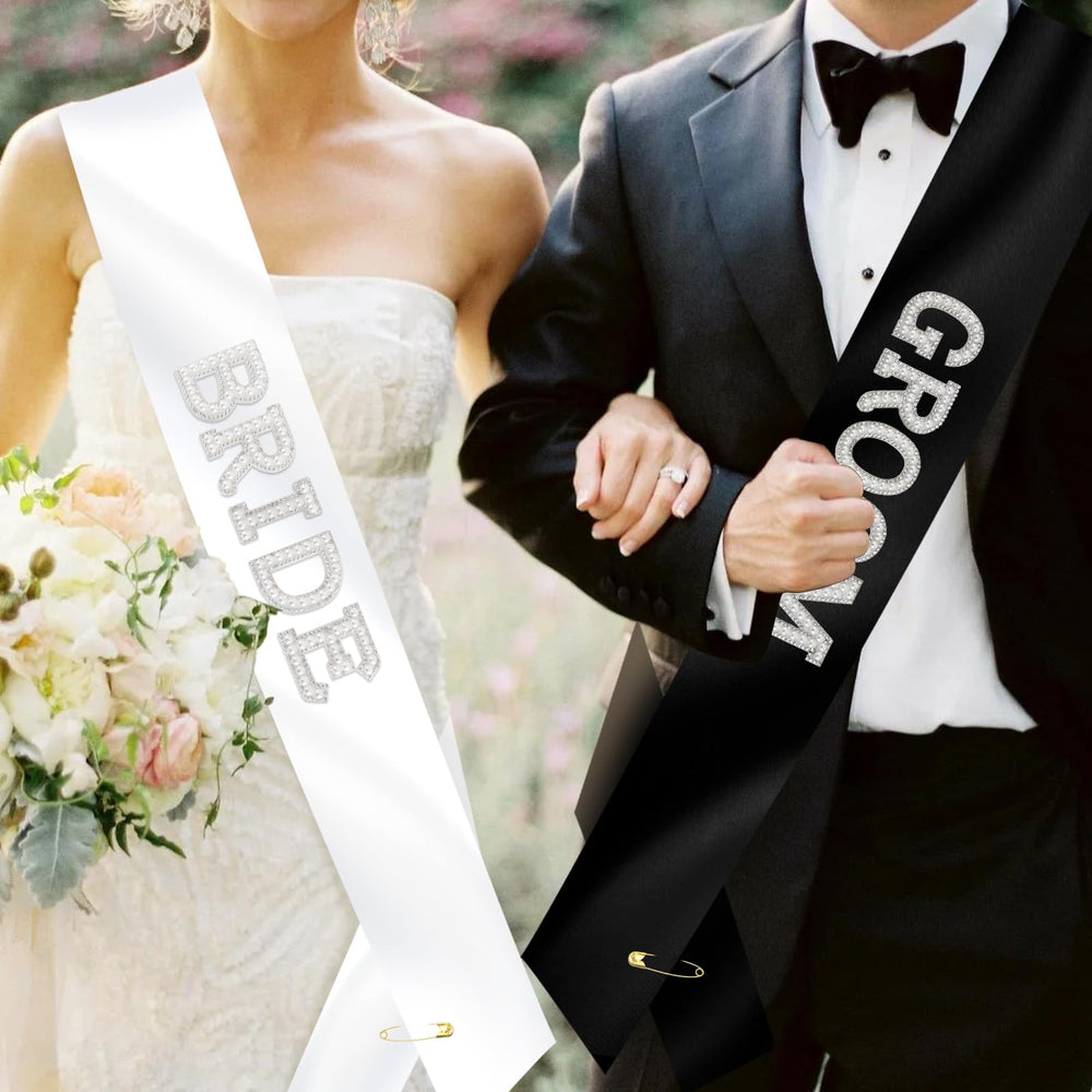 KICOSY novio: cinta negra con perlas, complemento elegante para la boda.