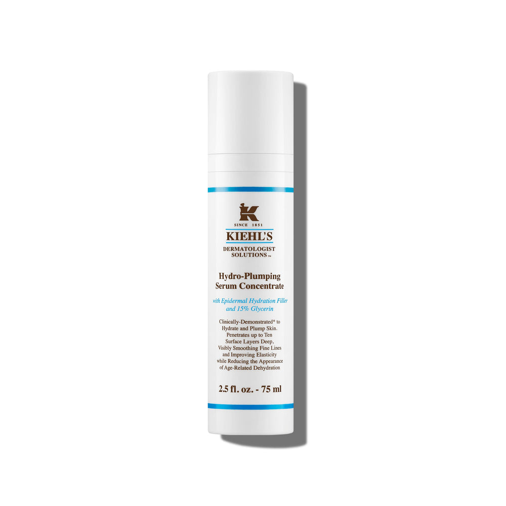 Kiehl's Hydro-Plumping Serum, botella de 75 ml, hidratación duradera en primer plano
