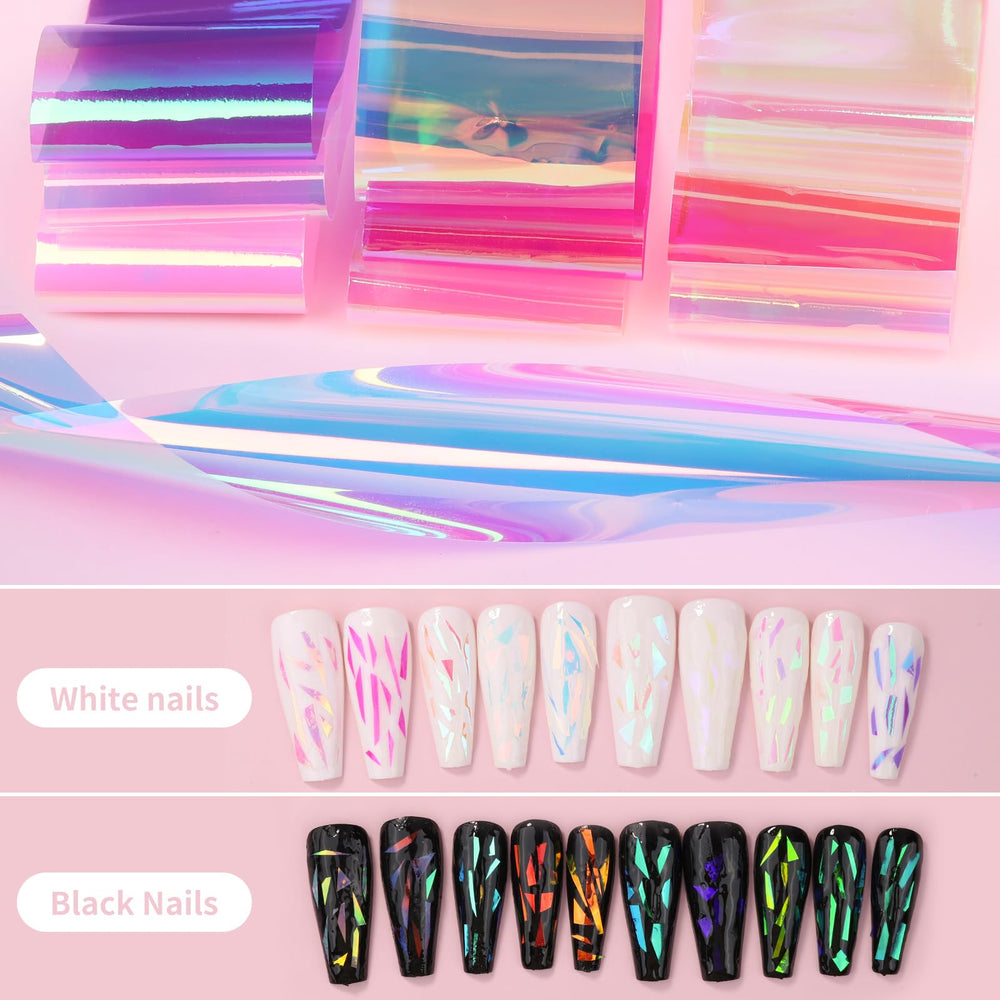Kikonoke Aurora: diseño espejo que cambia con la luz en las uñas.