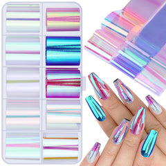 Kikonoke Aurora: papel espejo para uñas con efecto degradado, ideal para looks diarios.