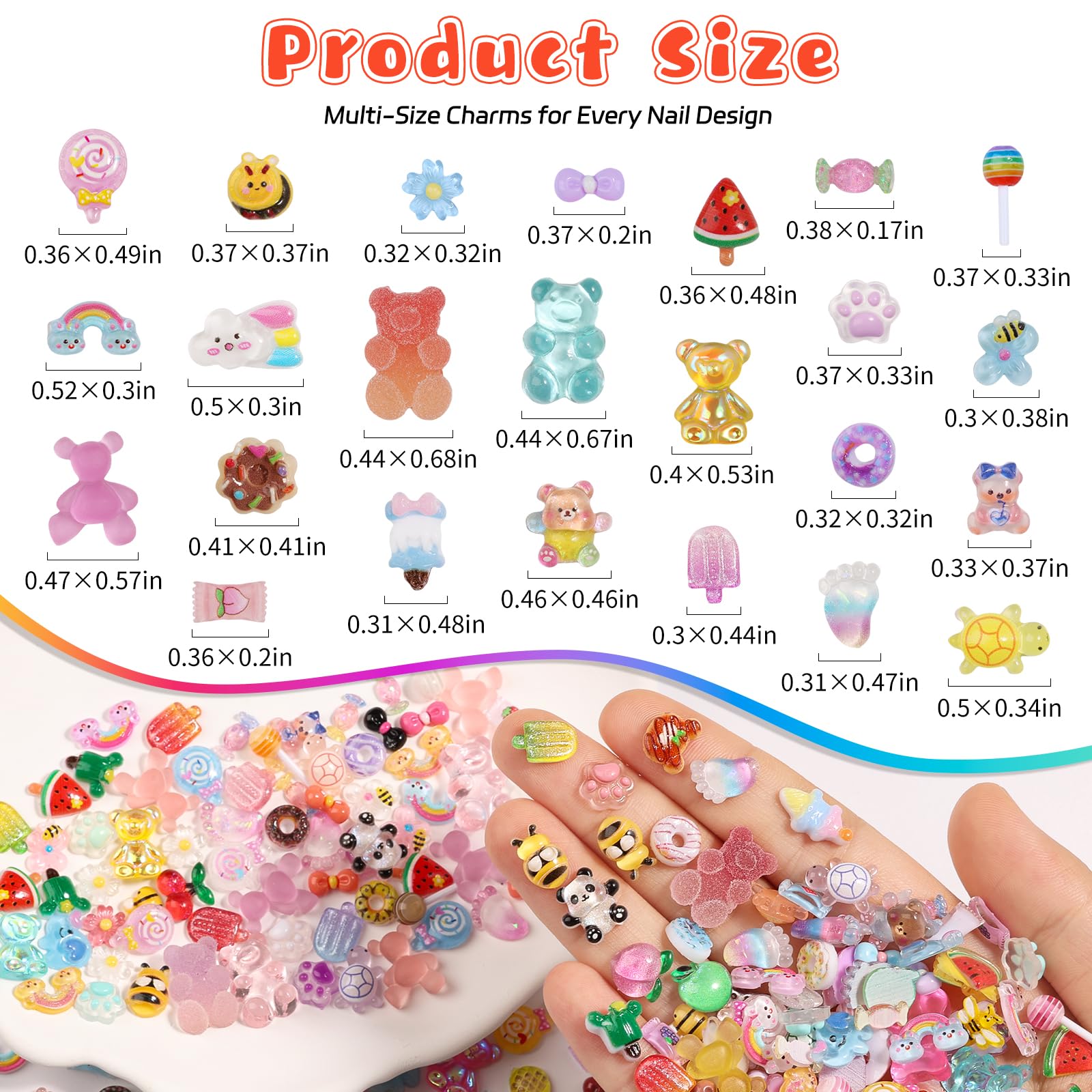 Charms de Kikonoke: ositos gomita en 3D para uñas.