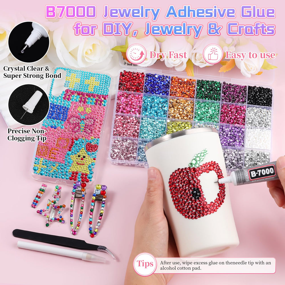 Kikonoke colección de brillos en rosa, rojo y azul para manualidades.